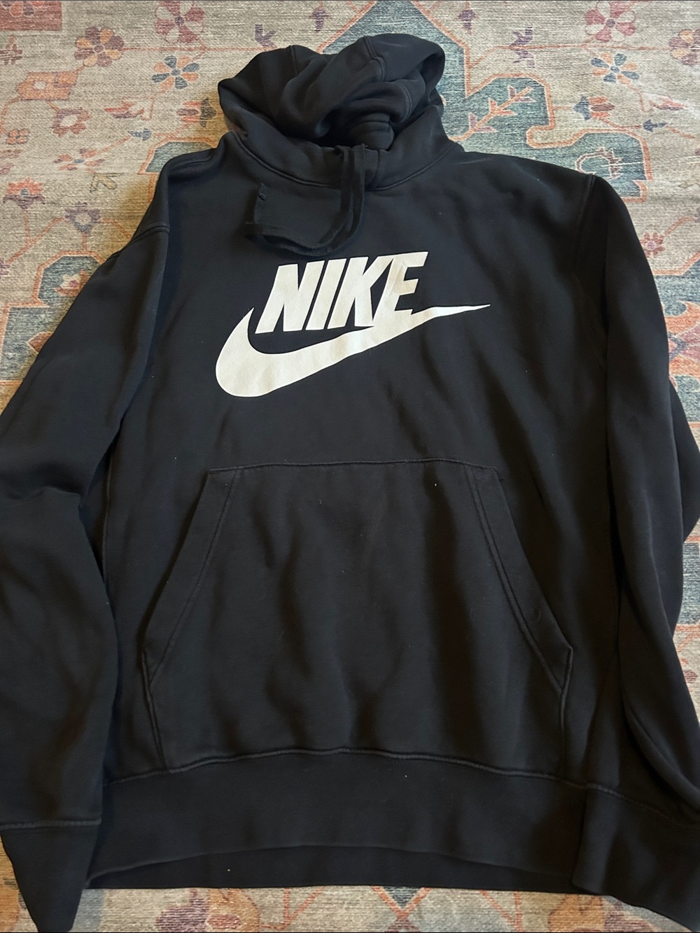 Nike Black Hoodie with White Swoosh Logo